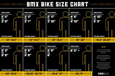 Bmx Race Bike Size Chart